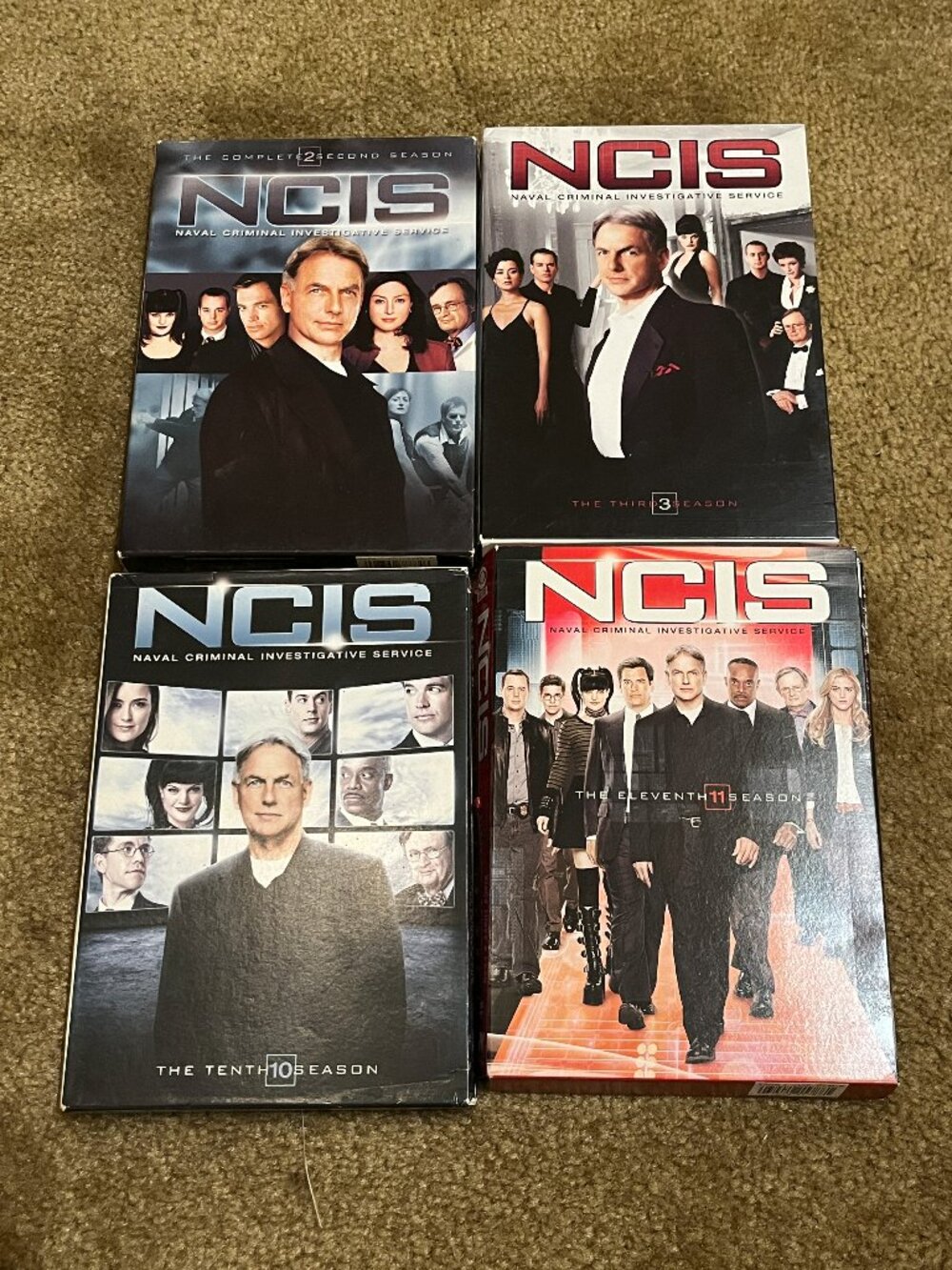 Lot of 4 NCIS DVD box sets, Seasons 2, 3, 10 & 11